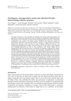 Participatory and appreciative action and reflection (PAAR