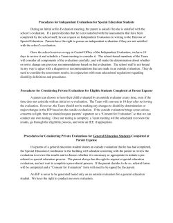 Procedures for Independent Evaluations for Special Education