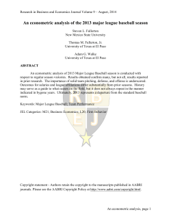 An econometric analysis of the 2013 major league baseball season