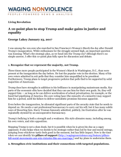 10-Point Plan to Stop Trump and Make Gains in Justice and Equality