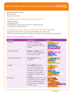 programming concepts and skills supported in