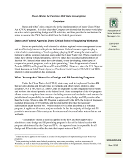 Clean Water Act Section 404 State Assumption Fact Sheet