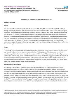 A strategy for Patient and Public Involvement