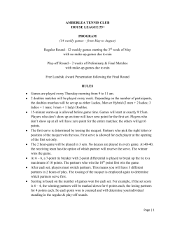 AMBERLEA TENNIS CLUB HOUSE LEAGUE 55+ PROGRAM (14