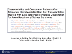 Outcome of ARDS cancer patients fulfilling virtual ECMO