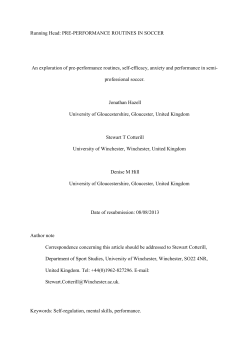 An exploration of pre-performance routines