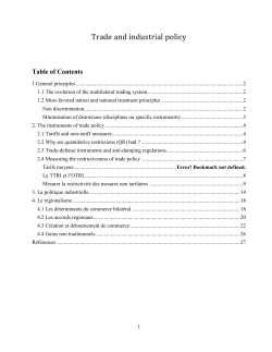 2. The instruments of trade policy