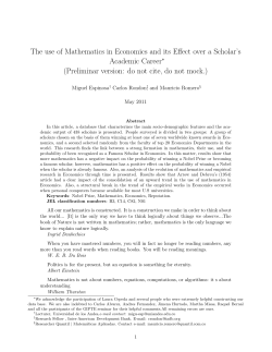 The use of Mathematics in Economics and its Effect over a Scholar`s
