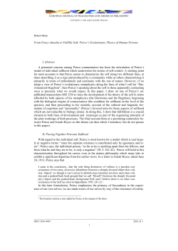 From Fancy Amoeba to Fallible Self: Peirce*s Evolutionary Theory of