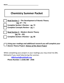 Concept Review Section: The Development of Atomic Theory
