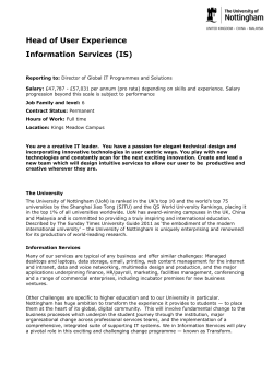 Head of User Experience Information Services