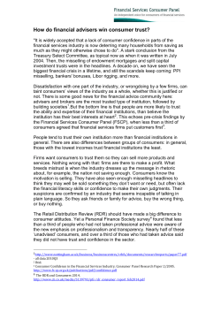 How do financial advisers win consumer trust?