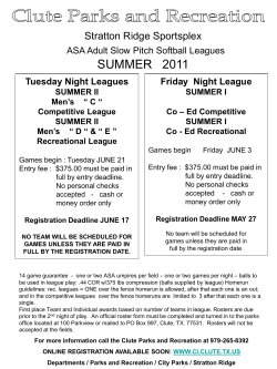 all entry fees must be paid in full by the league deadline