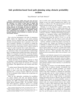 Safe prediction-based local path planning using obstacle probability