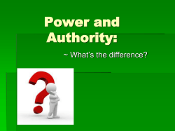 Power and Authority