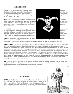 Commedia Character Descriptions