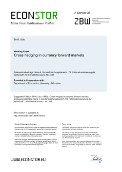 Cross Hedging in Currency Forward Markets