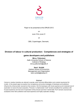 Division of labour in cultural production: Competences and