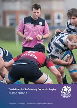 Guidelines for Refereeing Domestic Rugby Season 2016/17