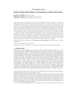 Empirical Agent Based Models of Cooperation in Public