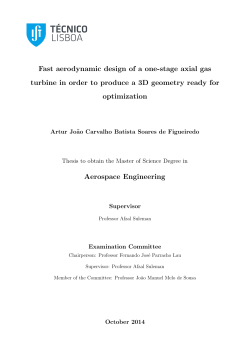 Fast aerodynamic design of a one-stage axial gas