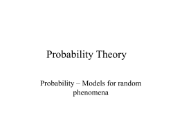 Introduction to Probability Theory - Department of Mathematics and