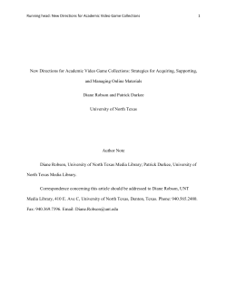 New Directions for Academic Video Game Collections