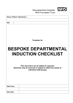 Induction Checklist - Gloucestershire Hospitals NHS FT