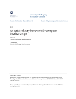 An activity theory framework for computer - Research Online
