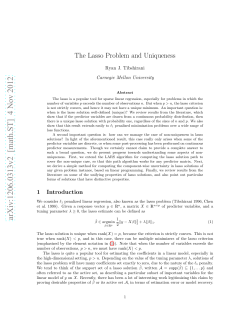 The Lasso Problem and Uniqueness