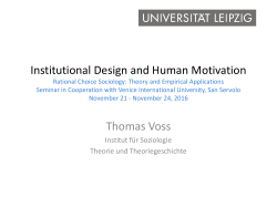 Institutional Design and Human Motivation Rational Choice