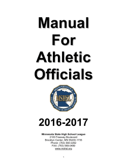 Manual for Athletic Officials - the Minnesota State High School League!