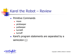 Karel the Robot &ndash; Review