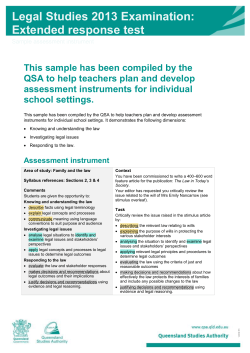 Legal Studies 2013 Examination: Extended response test