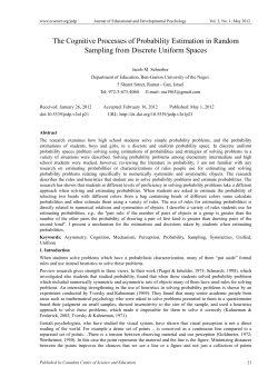 The Cognitive Processes of Probability Estimation in Random