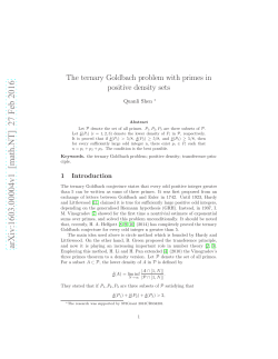 The ternary Goldbach problem with primes in positive density sets
