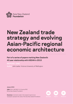 New Zealand trade strategy and evolving Asian