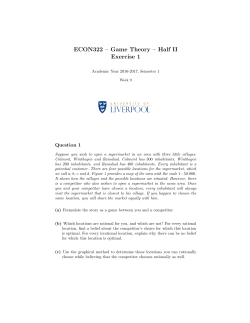ECON322 &ndash; Game Theory &ndash; Half II Exercise 1