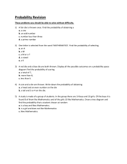 Probability Revision Problems Set 1
