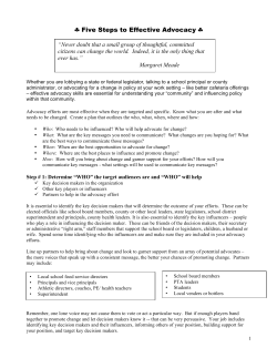 Five Steps to Effective Advocacy