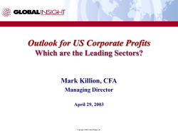 Outlook for US Corporate Profits Which are the