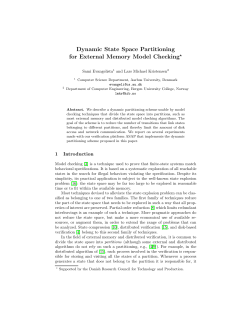 Dynamic State Space Partitioning for External Memory Model