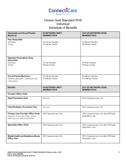 Choice Gold Standard POS Individual Schedule of Benefits