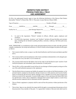 berwyn park district proksa park ball field use agreement
