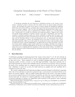 Geometric Generalizations of the Power of Two Choices 1 Introduction