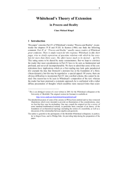 Whitehead`s Theory of Extension