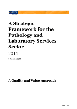 A Strategic Framework for the Pathology and