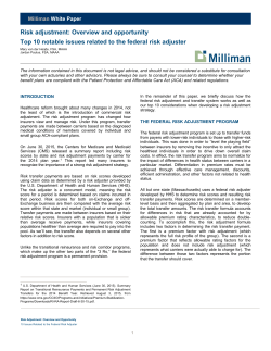 Risk adjustment: Overview and opportunity