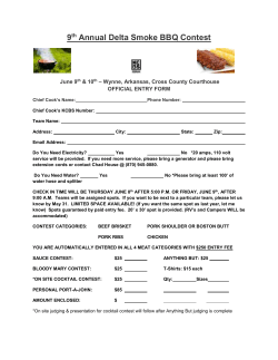 9 th Annual Delta Smoke BBQ Contest