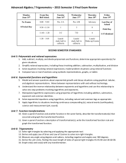 AAT Sem 2 Final Exam Review 2015